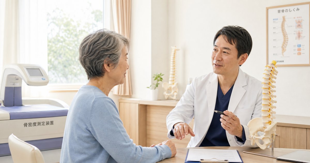 背中の違和感や身長低下は骨粗鬆症の初期症状？進行を防ぐ目安