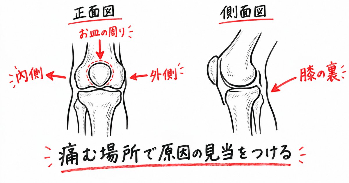 痛む場所から推測する膝の痛みの主な原因と見分け方