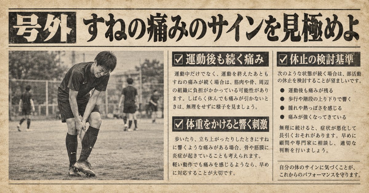 大会直前に部活の練習を続けたい時の判断基準|休止を検討したい痛みのサイン