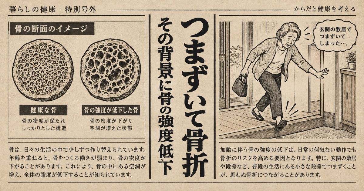 つまずいて骨折する原因は骨粗鬆症？折れる仕組みと検査を解説