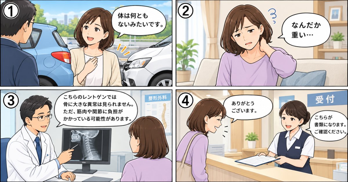 玉名市在住の方へ、交通事故後に痛みがなくても整形外科受診が必要な理由